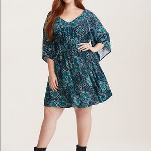 Torrid Size 3 Teal Kaleidoscope Dress